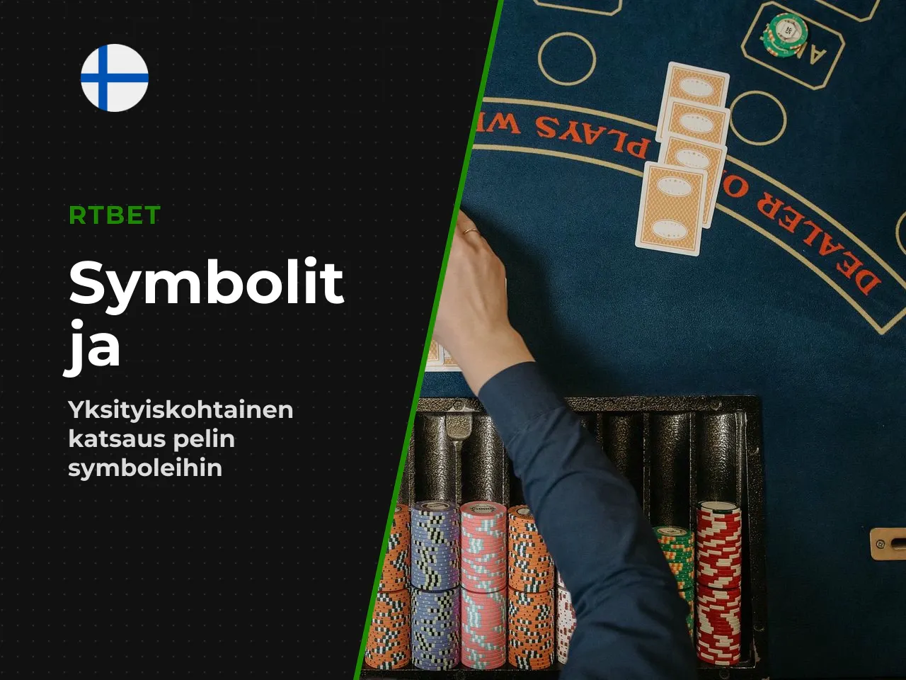 Korttisymbolit ja voittotaulukko. Matalan arvon korttisymbolit
